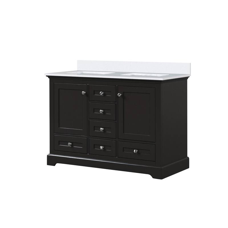 Dukes 48 in. W x 22 in. D Dark Grey Double Bath Vanity and Cultured Marble Top