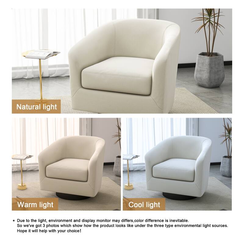 Modern 360°Swivel Accent Chairs Barrel Armchairs