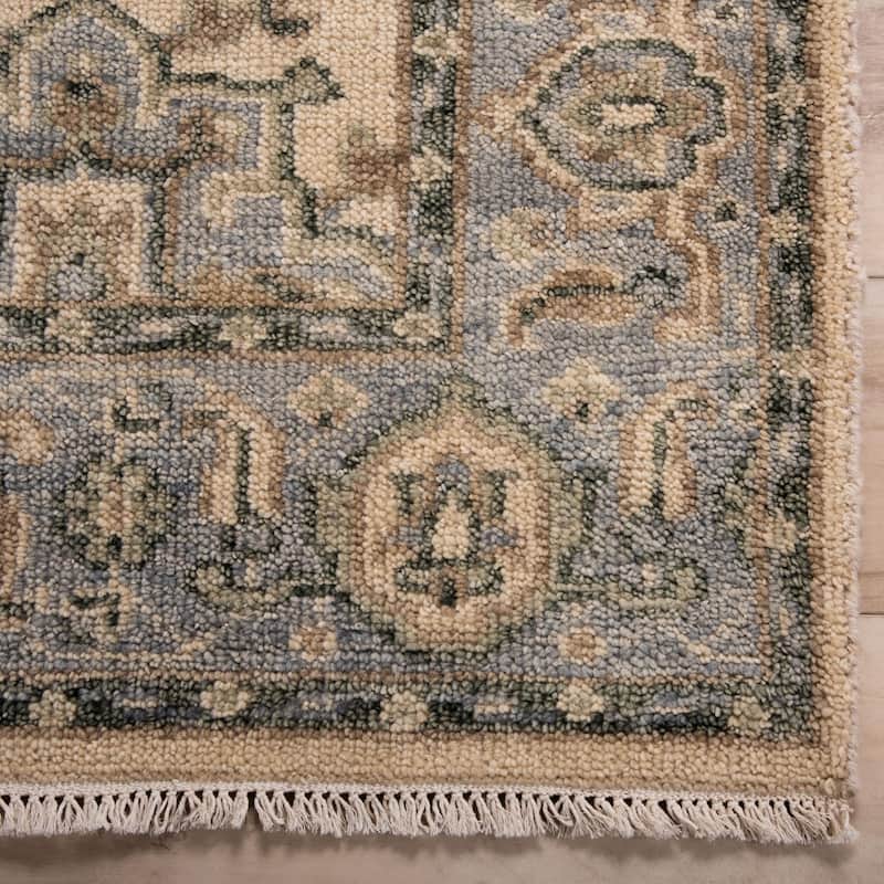 Alora Decor Lush Modern Medallion Beige Hand Knotted Wool Area Rug