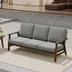 preview thumbnail 3 of 90, Casual Wood Outdoor Patio Sofa Loveseat with Cushion Grey-Sofa