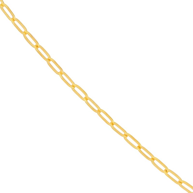 Curata 14k Yellow Gold 1.25mm Paperclip Chain Necklace (Lobster)