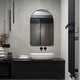 preview thumbnail 3 of 6, Copper Grove Satin Black Arched Floating Wall Mirror