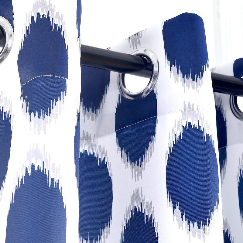 DriftAway Allen Ikat Polka Dot Room Darkening Window Curtain Panel Pair
