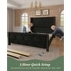preview thumbnail 12 of 48, Hansabenne Solid Wood Bed Frame Queen and King Platform Bed Frame with Headboard White and Gray