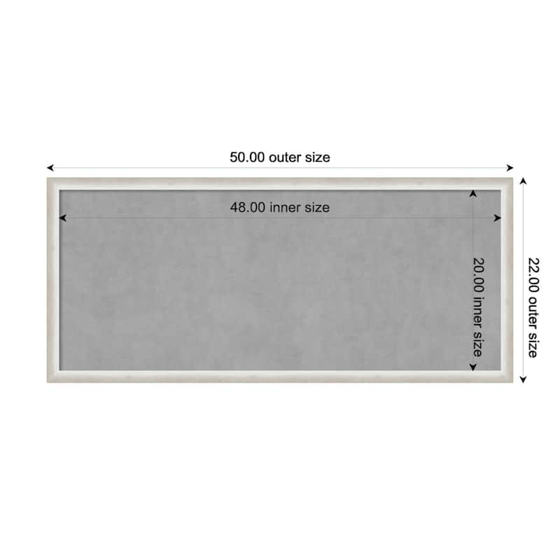 Amanti Art Two Tone Silver Framed Magnetic Board - Board Size 48x20