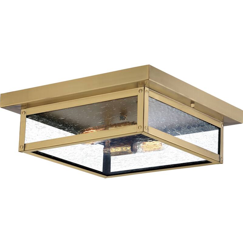 Westover 2-Light Outdoor Wall Lantern in Antique Brass - Antique Brass