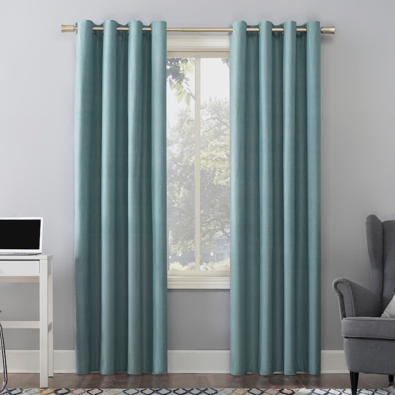 Sun Zero Duran Thermal Insulated Total Blackout Grommet 1-Piece Curtain Panel, Single Panel - 50" x 84" - Mineral