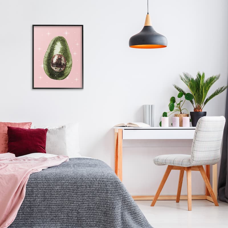 Stupell Luminous Disco Avocado Framed Giclee Art Design By Lil' Rue