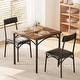 preview thumbnail 20 of 22, 3 Pcs Dining Table Chair Set , Compact Kitchen Table with 2 Upholstered Chairs - 29.2x29.2x30in