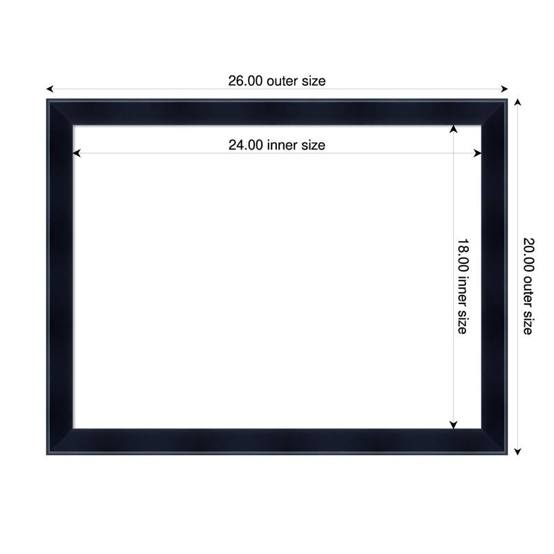 Amanti Art Madison Black Framed Dry Erase Magnetic Board - 26 x 20 in