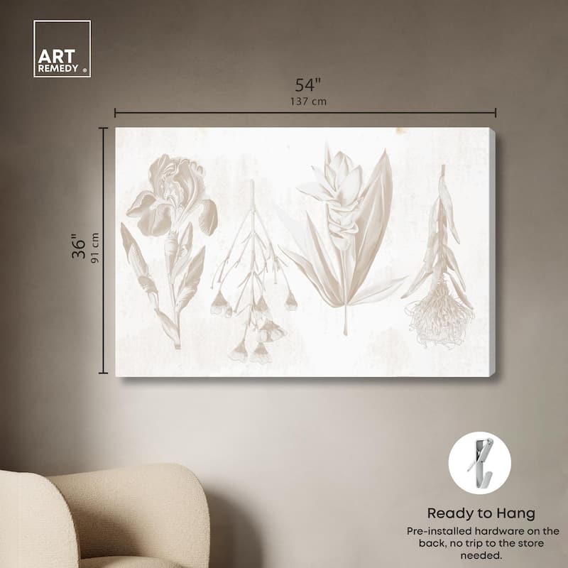 White Pressed Flora Canvas by Art Remedy, Gallery Wrapped