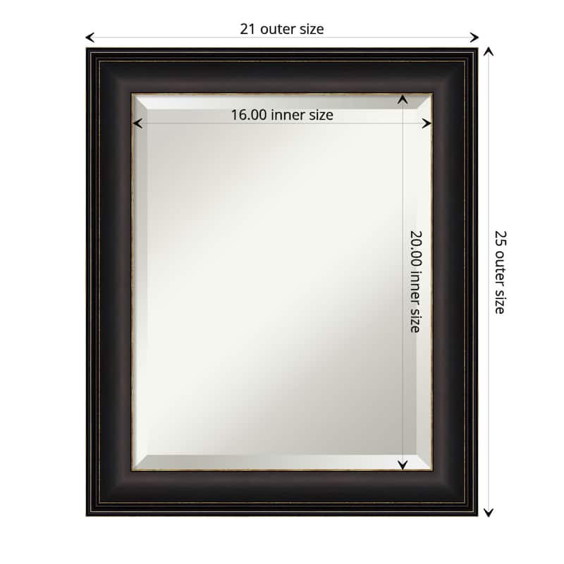 Beveled Bathroom Wall Mirror - Trio Oil Rubbed Bronze Frame - Trio Oil Rubbed Bronze - Outer Size: 21 x 25 in