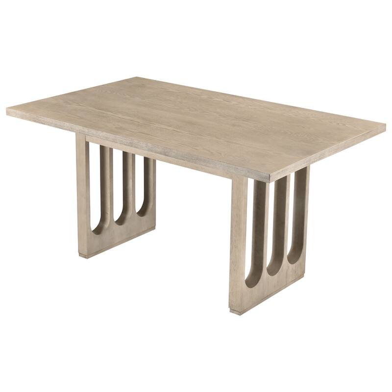 Wood Dining Table Set for 6, 1 Dining Table & 6 Upholstered Chairs