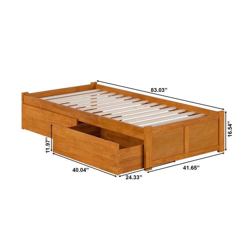 Concord Platform Bed with Footboard and Storage Drawers