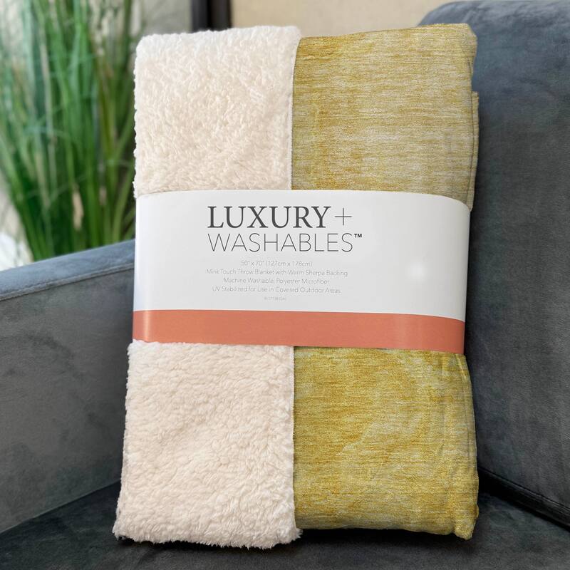 Premium Machine Washable Abstract Contemporary Sherpa Throw Blanket