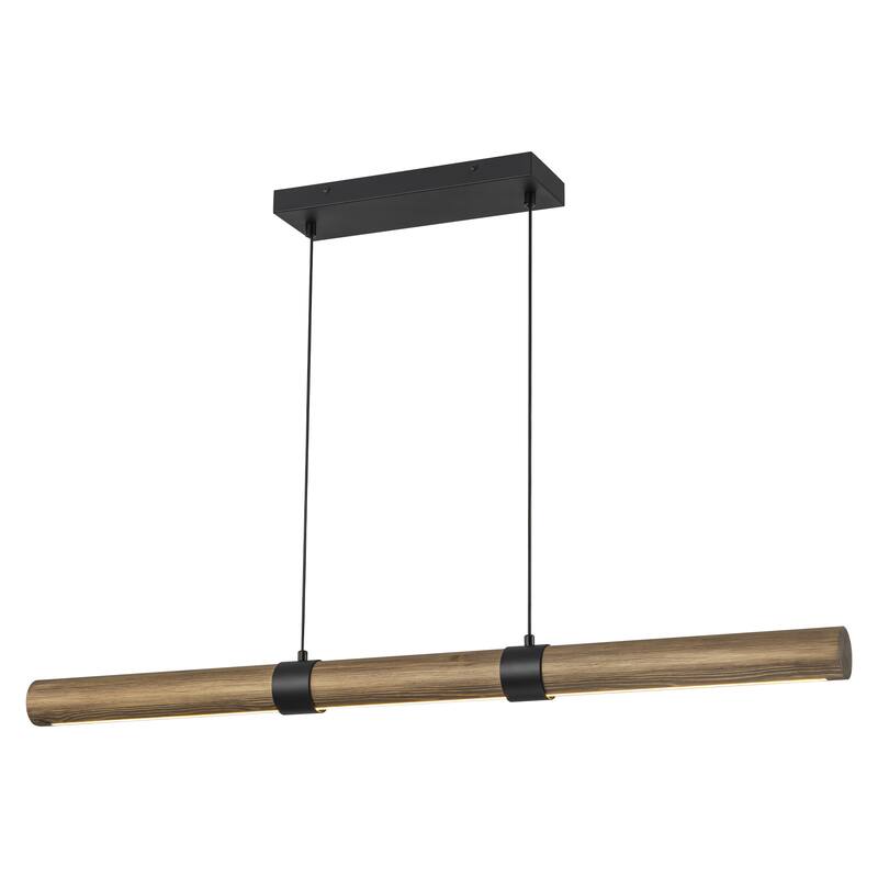 41.3 in. Farmhouse Rustic Linear Wood Integrated LED 3000K Pendant Light