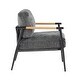 preview thumbnail 26 of 30, Modern Accent Chair with Plush Cushions, Minimalist Metal Frame, and Wooden Armrest Design
