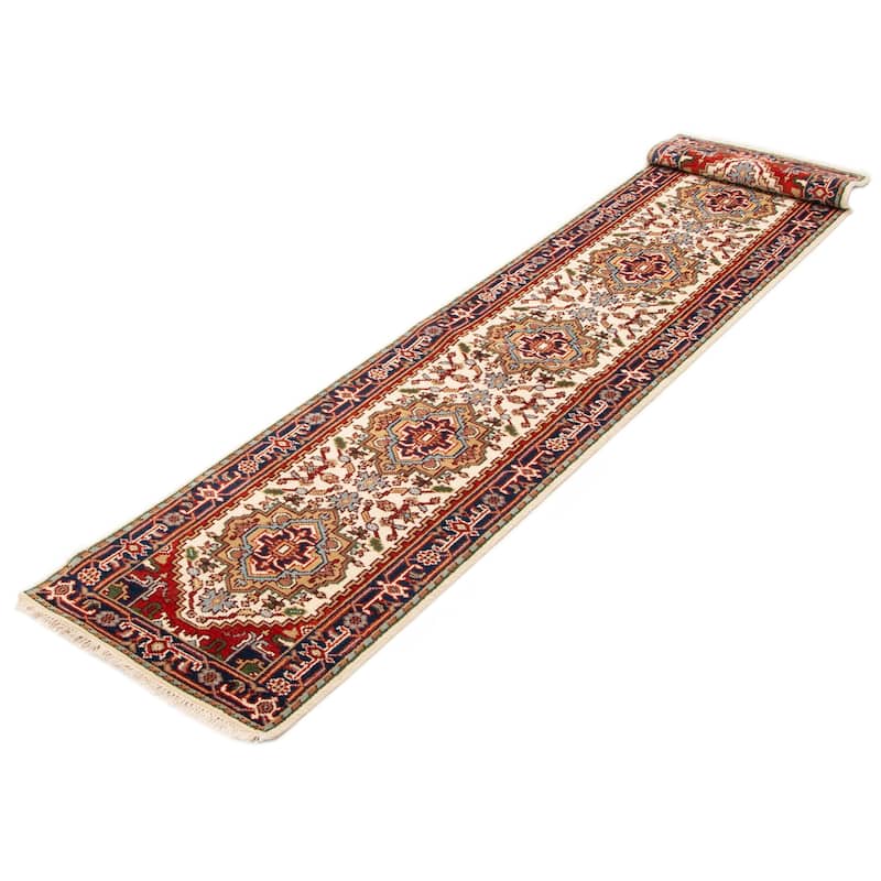 ECARPETGALLERY Hand-knotted Serapi Heritage Cream Wool Rug - 2'6 x 15'5