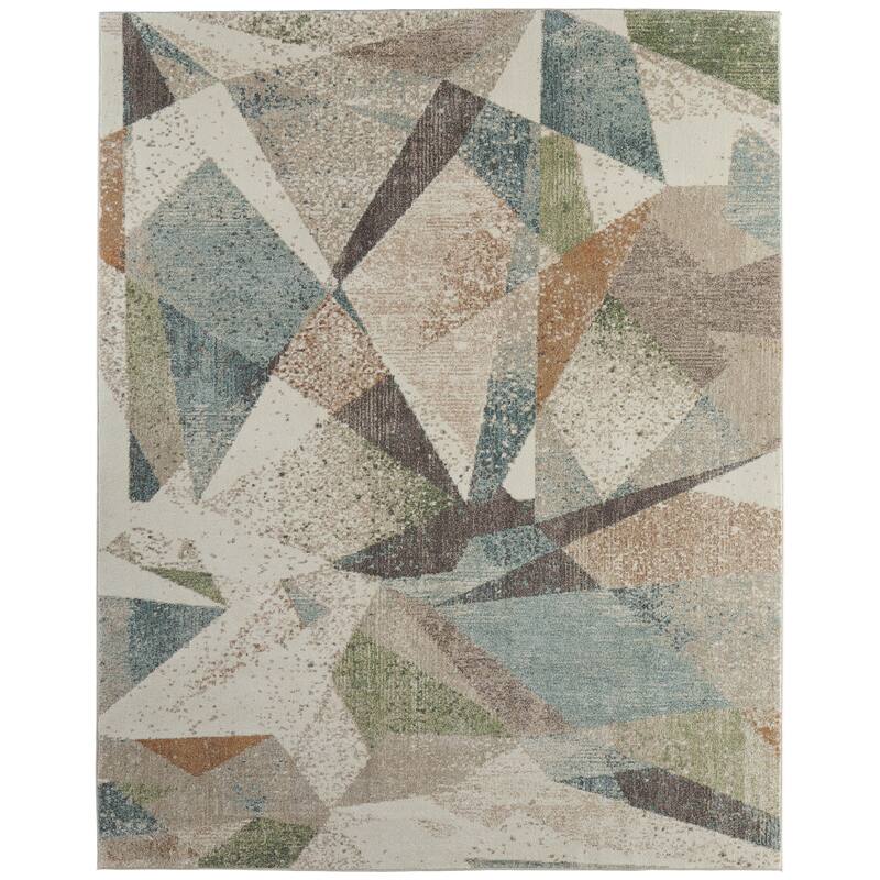 HomeRoots Checkered Bohemian Rectangle Area Rug