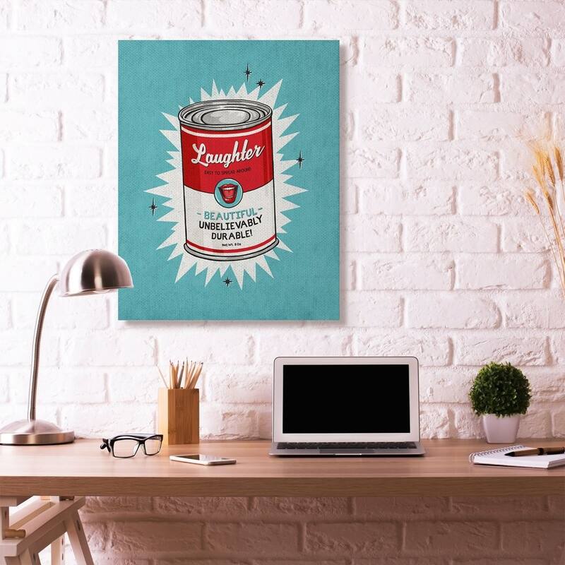 Stupell Canned Laughter Funny Vintage Comic Book Design Canvas Wall Art, Proudly Made in USA