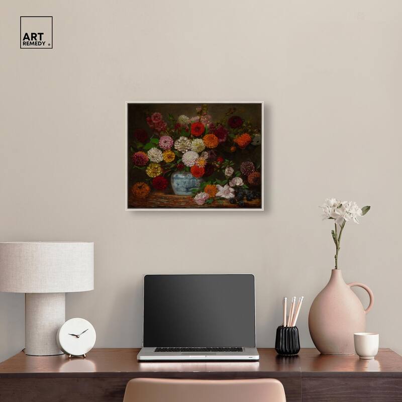 Still Life with Dahlias Canvas by Art Remedy