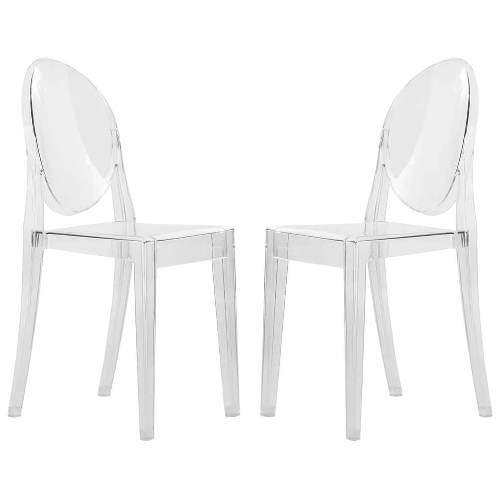 Marion Modern Stackable Transparent Acrylic Armless Dining Chair with Weather-Resistant Side Chair for Indoor Outdoor