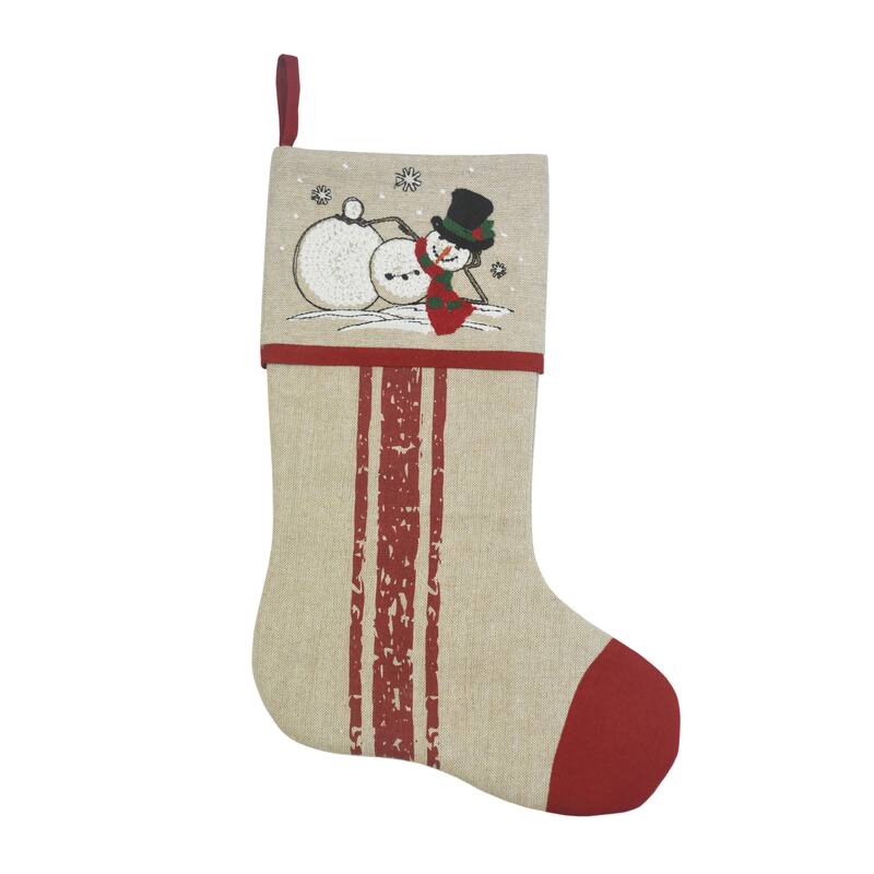 Snowman Embroidered stocking