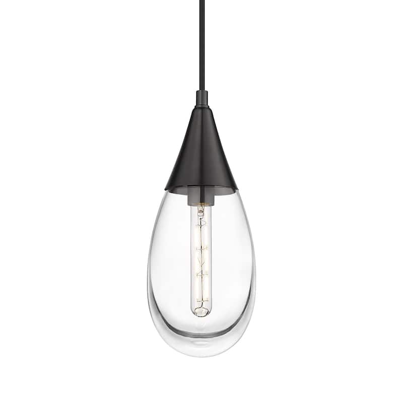 Innovations Lighting 450-1P-15-6 Malone Pendant Malone 6" Wide Mini - Matte Black / Clear