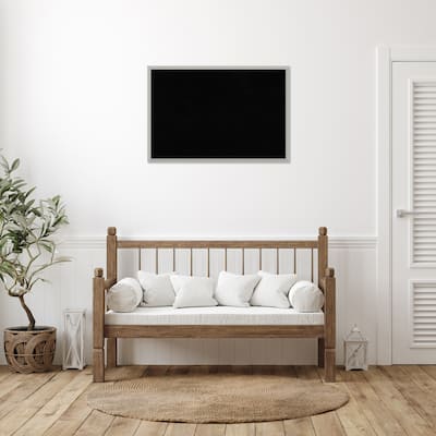 Silver Leaf Wood Framed Black Corkboard Bulletin Board