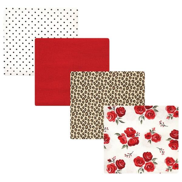 slide 1 of 1, Hudson Baby Infant Girl Cotton Flannel Receiving Blankets, Rose Leopard, One Size - Rose Leopard - One Size One Size - Rose Leopard