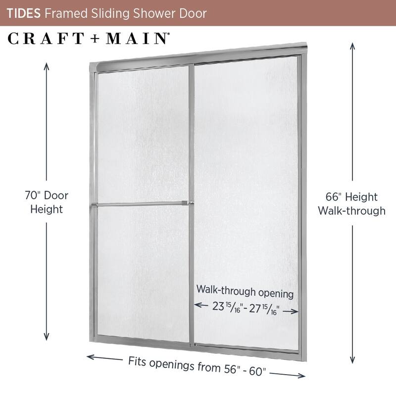 CRAFT + MAIN TDSS6070-RN Tides 70" High x 60" Wide Sliding Framed