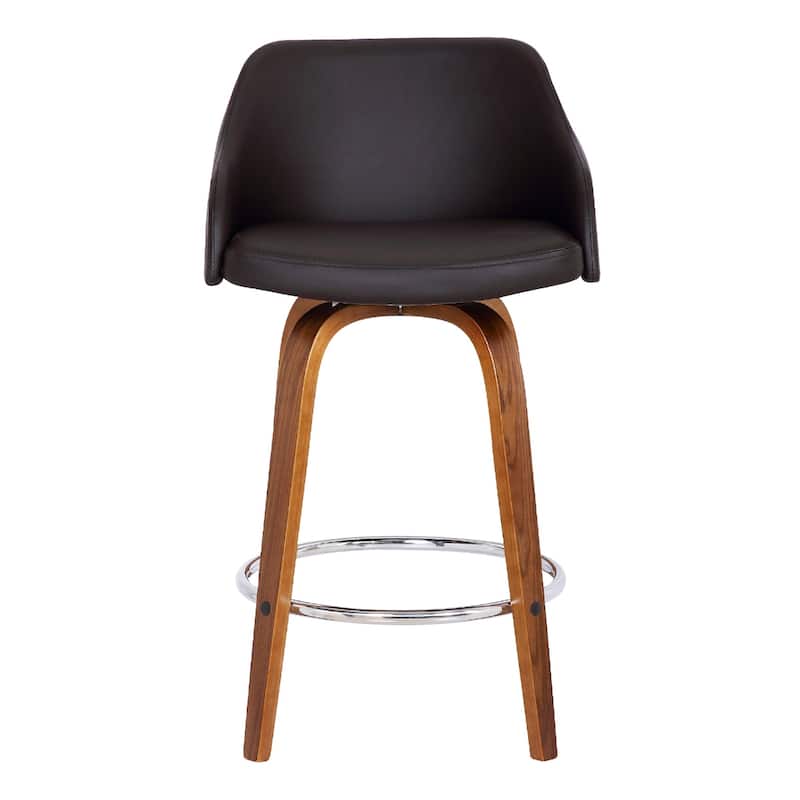 Fabric Swivel Counter Bar Chair with Arms, Iron Frame and Footrest - 20.5” x 19.5” x 35” (D x W x H)
