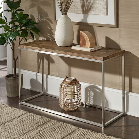 Keenan Stainless Steel Rectangular Sofa Table by iNSPIRE Q Modern - Sofa Table