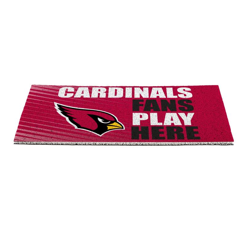 28 in. x 16 in. Arizona Cardinals "Fans Play Here" PVC Door Mat