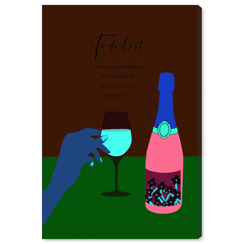 Wynwood Studio Canvas Drinks and Spirits To Do Drinks Purple and Lavender Modern & Contemporary Wall Art Canvas Print