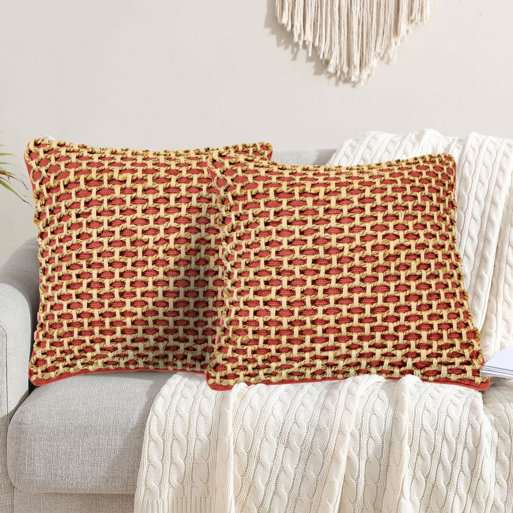 Boho Living Jada Braided Cotton/Jute Throw Pillows