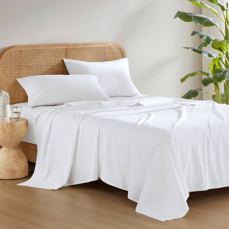 Chelsea Square Cotton 144TC 100% Cotton Solid Sheet Set - King - White