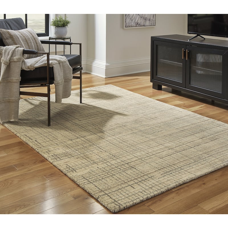 Signature Design by Ashley Janston Gray/Tan Rug - 60" W x 84" D x 0.26" H