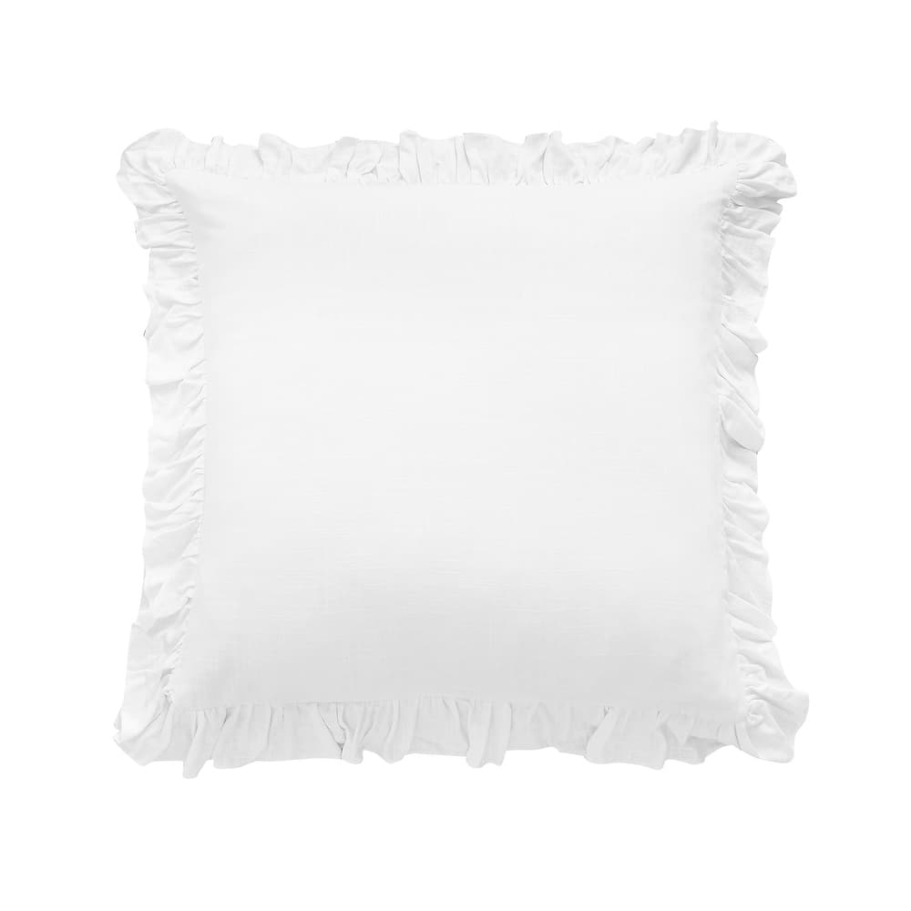 HiEnd Accents Lily Washed Linen Ruffled Euro Sham, 27"x27"