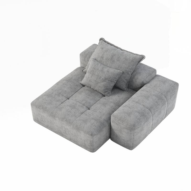 Sparkling Chenille Fabric Soft Cushion Sofa with 2 Pillows