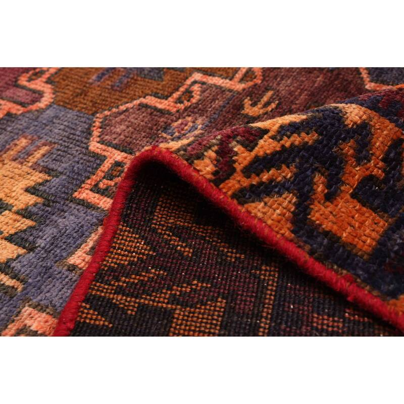 ECARPETGALLERY Hand-knotted Melis Vintage Dark Burgundy Wool Rug - 4'8 x 8'0