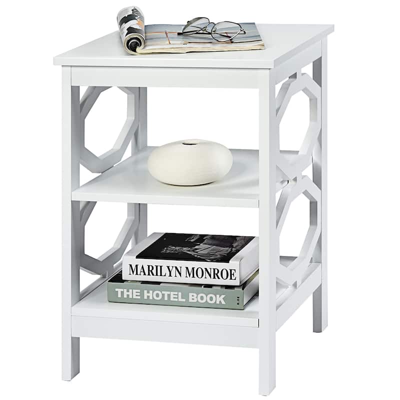 Costway 3-tier Nightstand Sofa Side End Accent Table Storage Display