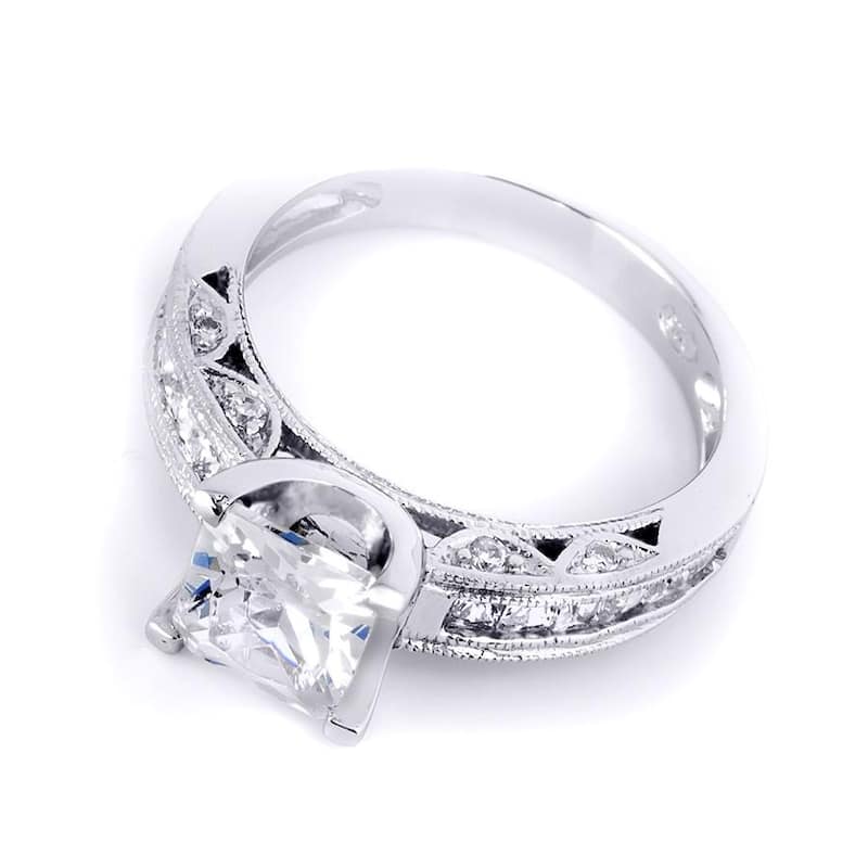 Sterling Silver Cubic Zirconia Engagement Fashion Ring Princess Cut