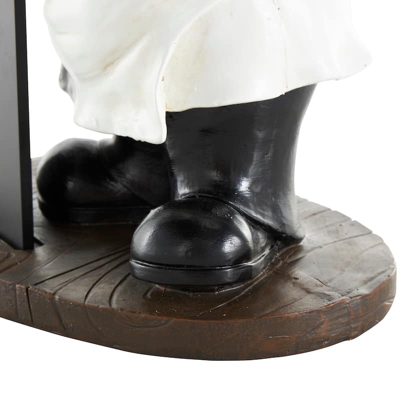 Black Polystone Chef Decorative Sculpture with Chalkboard