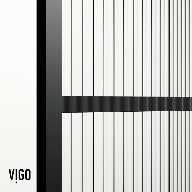 VIGO Divide 34" W x 62" H Framed Fixed Tub Screen in Matte Black