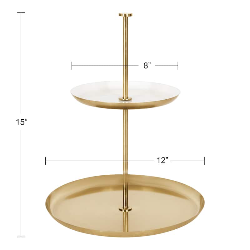 Kate and Laurel Laranya Tiered Round Decorative Tray - 12x12x15