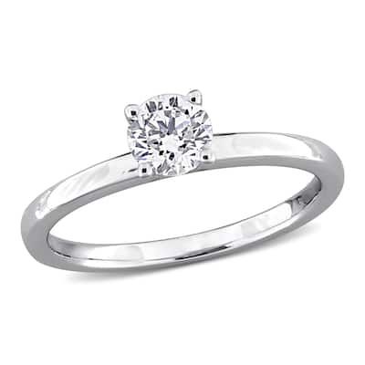 1/2ct TW Lab-Grown Diamond Solitaire Engagement Ring in 10k White Gold