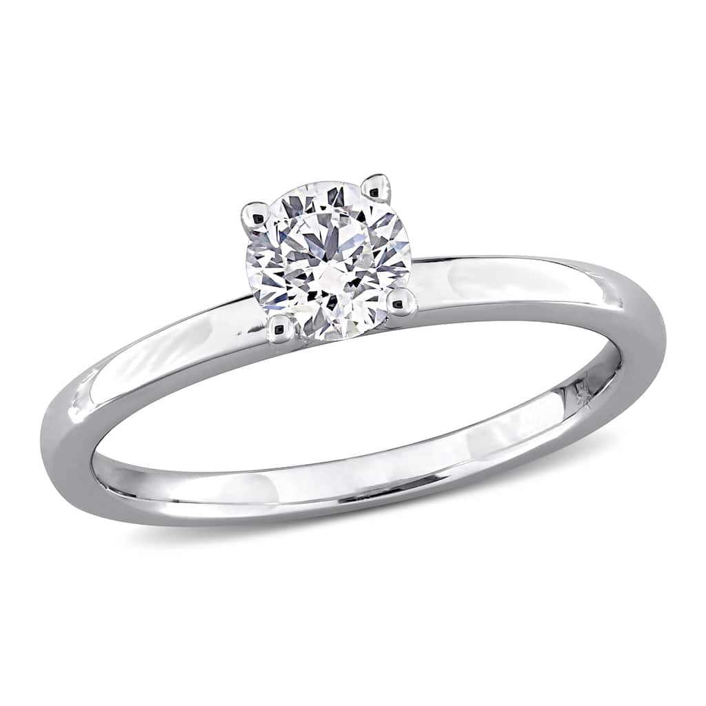 1/2ct TW Lab-Grown Diamond Solitaire Engagement Ring in 10k White Gold
