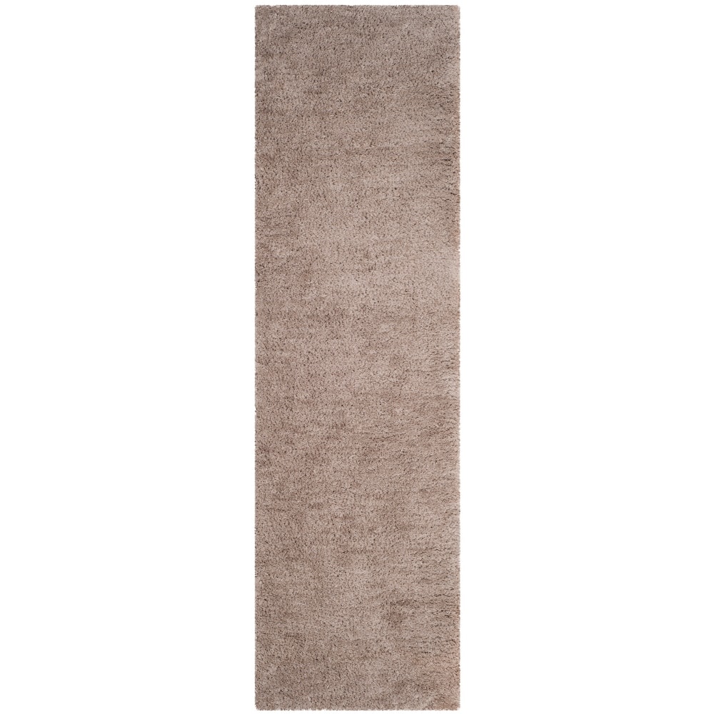 SAFAVIEH Handmade Sheep Shag Dochia Solid Polyester Rug