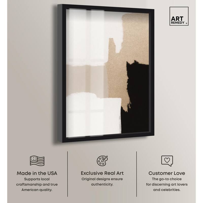 Beige and Black III Shadowbox by Art Remedy